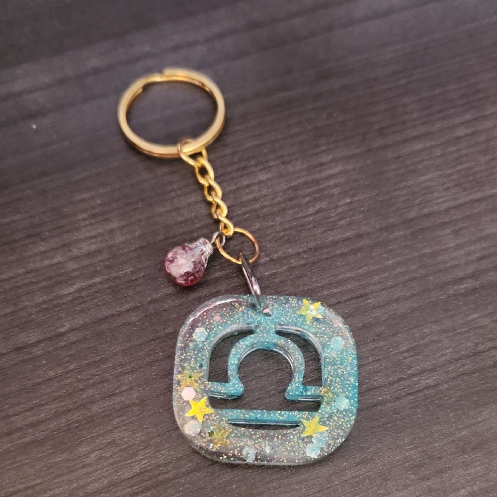 Zodiac Libra Resin Keychain